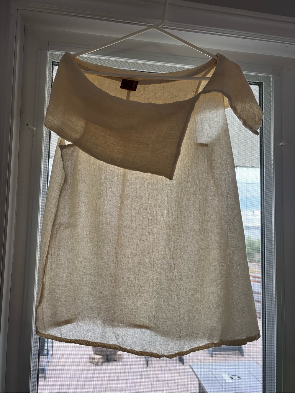 Oh My Gauze! Cream Off-Shoulder Gauzy Camisole